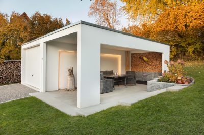 Beton-Carport als Freisitz