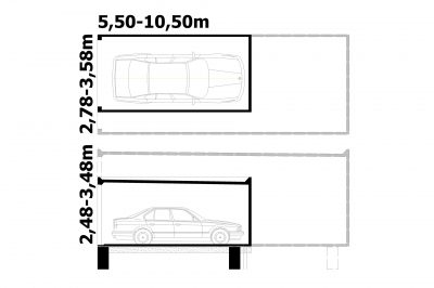 Grundriss und Schnitt Großraumgarage